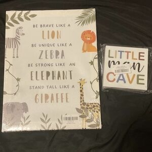 Animal Themed Nursery Wall Art Set - Little Man Cave - Baby